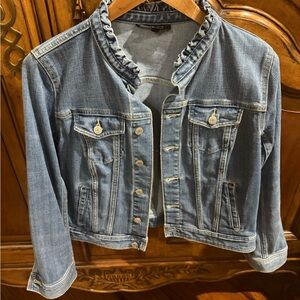 Talbots Ruffled Blue Jean Jacket